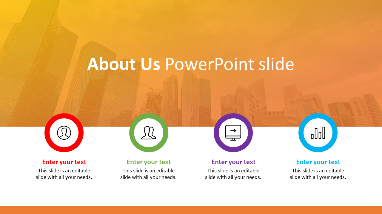 About Us PowerPoint Slide Template-Four Node